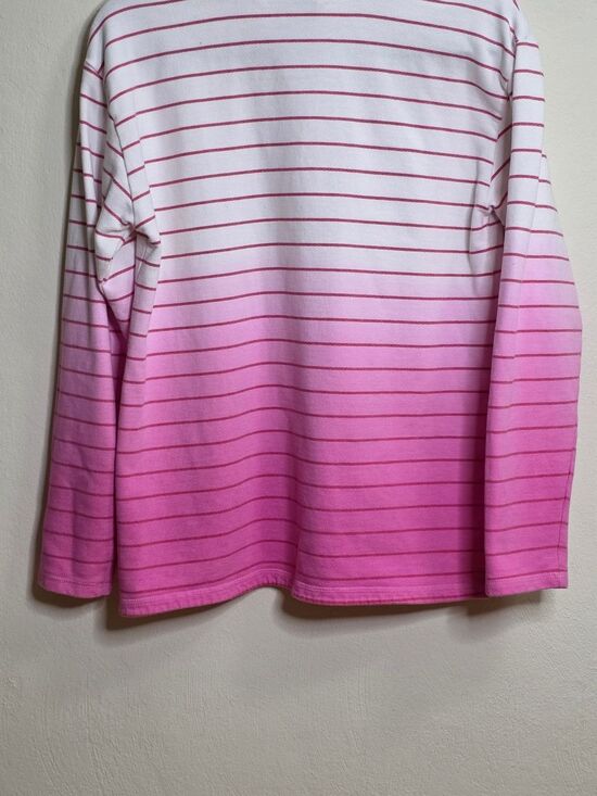 Unbranded Jackets & Blazers - T by Talbots White Zip-Up Sweater with Pink Stripes